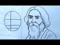 how to draw rabindranath tagore,