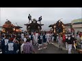 5601龍島・勝山合同祭：頼朝上陸地（式典会場）に５基の花車が入場。龍島、田町、宮和、両向、加知山の花車。h28ryka20