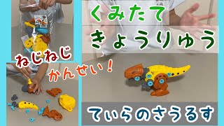 【おもちゃ】きょうりゅう くみたて ティラノサウルスねじねじ恐竜組み立てキット で遊んだよ【スリーピー購入品】