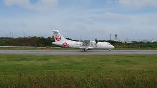 【プロペラ機】ATR72 離陸　与論空港【JAC】