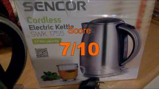 Sencor SWK1755 cordless electric kettle review, pros and cons