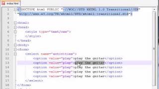 XHTML and CSS Tutorial - 42 - Drop Down Lists