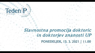 Promocija doktoric in doktorjev znanosti UP