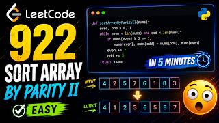 LeetCode 922 Explained in 5 Minutes ⚡ | Sort Array By Parity II #leetcode