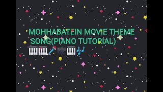 Mohabbatein Love Theme Piano Tutorial-Video(Perfect Piano)(Cover Video)