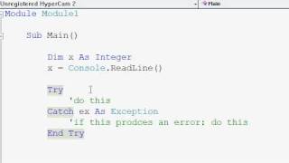 Visual Basic Tutorials P8 - Try Catch Statement
