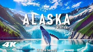 Winter in Alaska  4K ❄️ Experience Frozen Wilderness, Majestic Glaciers, and the Northern Lights 🌌