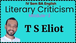 📚 T. S. Eliot: Literary Criticism | Calicut University BA English, Semester IV| Malayalam 📌