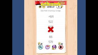 Brain Test Level 67 Click them from low to high Walkthrough