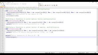 Linear Algebra using Python - Finding vector –matrix multiplication & matrix-matrix product