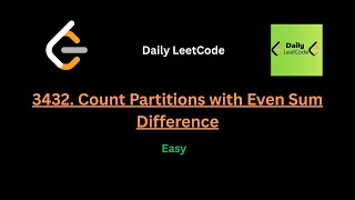 3432. Count Partitions with Even Sum Difference