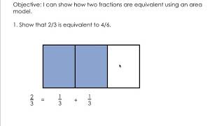 Showing Equivalent Fractions with an Area Model