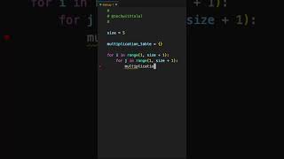 Create a Python Multiplication Table #learning #python #coding