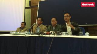 United Naga Council during a press conference on present crisis in Manipur, in New Delhi