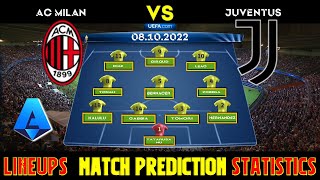 AC MILAN vs JUVENTUS Lineups, Match Prediction and Statistics, Players Missing | ITALY SERIE A Table