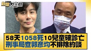 58天1058死 10兒童確診亡 刑事局查郭彥均不排除約談 新聞大白話 20220528