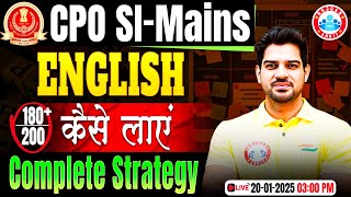 SSC CPO SI Mains English | 180+ कैसे लाएं | SSC CPO English Strategy By Sanjeev Thakur Sir