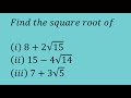 Finding the real square roots of surds