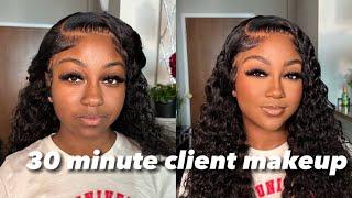 30 minute Natural Glam | Client Makeup Tutorial | Halle J. #blackradiance #wocmakeup #clientmakeup
