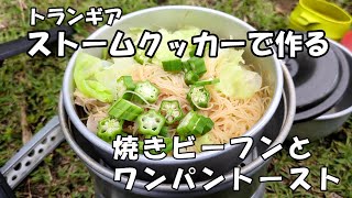 ストームクッカーで作る焼きビーフンとワンパントースト