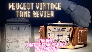Peugeot Vintage Tank Review (Cartier Tank Solo XL Homage) - Seiko Quartz + 14K Gold Plated!