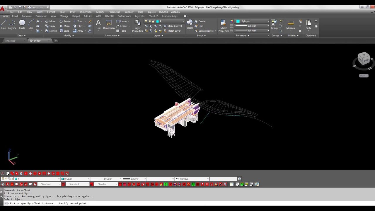 Offset 3D Polyline AutoCAD - YouTube