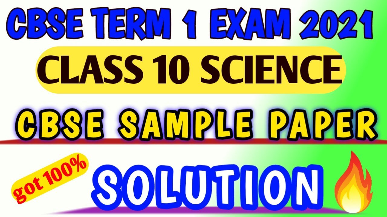 CBSE SCIENCE Class 10th Sample Paper Solved (2022) Full Explaination ...