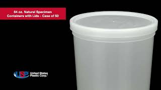 64 oz Natural Specimen Containers with Lids | U.S. Plastic Corporation®