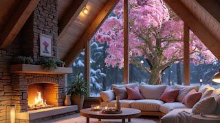 Relaxing Spring Ambience Cozy Fireplace And Nature Sounds Providing A Peaceful Sleep 🌷