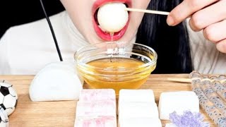 ASMR Delicious White Desserts, Jelly, Rice Cake and Seed Noodles Eating, Mukbang @SongyiASMR