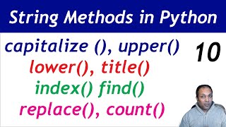 String methods in Python | Built-in string methods in Python lesson 10 in Hindi Urdu for beginners
