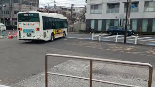 いすゞエルガミオ京成タウンバスTO83細田歯科医院ラッピングバス有57お花茶屋駅経由亀有駅行き葛飾区役所8時35分発車