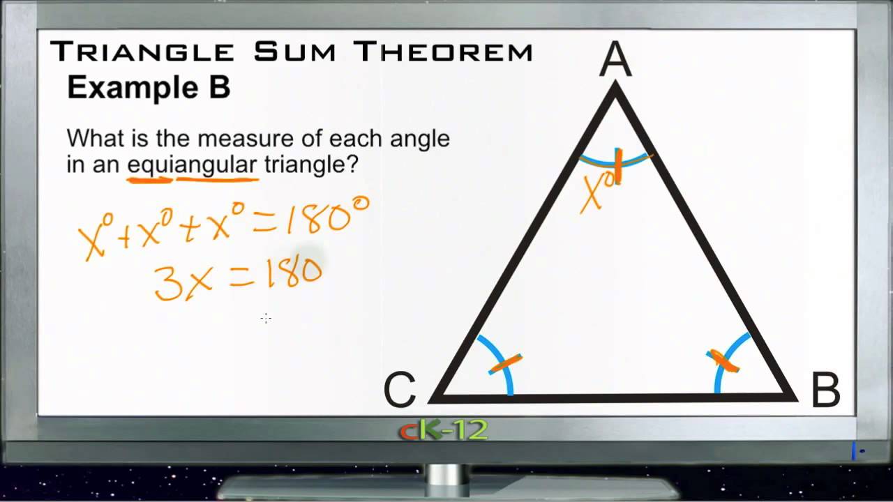 Triangle Sum Theorem Examples Basic Geometry Concepts Youtube