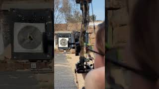 Perfect Archery Shot With Her Compound Bow And Arrow