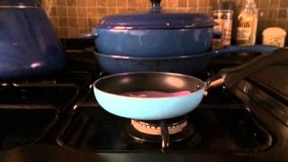 14 inch frying pan, blue