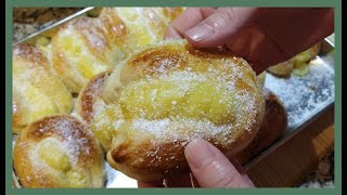 PAN DULCE con CREMA PASTELERA / Receta casera super esponjoso y fácil de preparar/ FACIL Y EN CASA