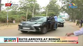 Presidential Results: Ruto arrives at Bomas of Kenya