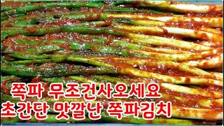 쪽파 무조건 사오세요~쪽파김치 초간단으로 맛깔나게 만들기 누구나 손쉽게 10분 완성~국민 최애 알싸한 쪽파김치 맛나게만드는법~비타민A,C 알리신풍부로 면역력, 살균,항균,성인병예방