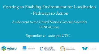 Creating an Enabling Environment for Localisation - Pathways to Action