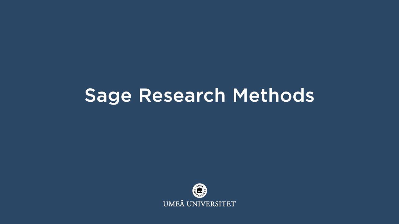 Introduktion Till Databasen Sage Research Methods - YouTube