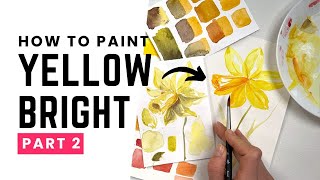 How to paint yellow flowers bright with watercolour (Part 2)