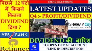 INDUSIND BANK SHARE PRICE TARGET I RELIANCE SHARE LATEST NEWS I YES BANK SHARE Q4 RESULTS I TRENT