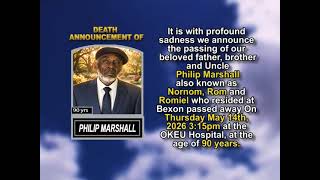 Philip Marshall ~ Short Obituary
