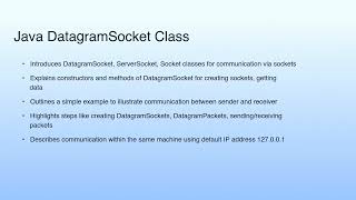 Java DatagramSocket Class | Lecture 48: Networking with Java