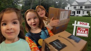 iTS MOViNG DAY!!  Adley Niko and Navey pack up boxes for a room switch! our new house & the sign