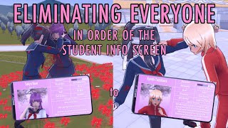 Eliminating Everyone in Order of the Student Info Screen - Yandere Simulator