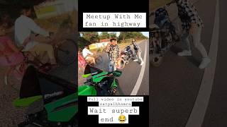 Heavy rider vs ninja Zx10r rider full  video in yt@SATPALBHAMRA #kawasaki #zh2 #ytshorts #zx10r