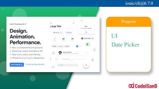 Date Picker ionic 5 UI tutorial