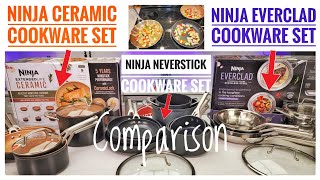 Ninja Cookware Comparison Never Stick vs Ceramic vs EverClad Stainless Steel pans