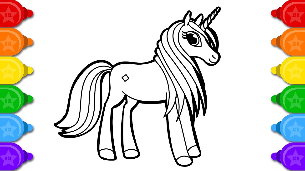 Easy Unicorn Rainbow Coloring Pages